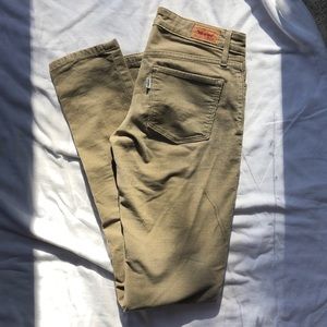 Levi 531 Tan Corduroy Low Skinny Jeans